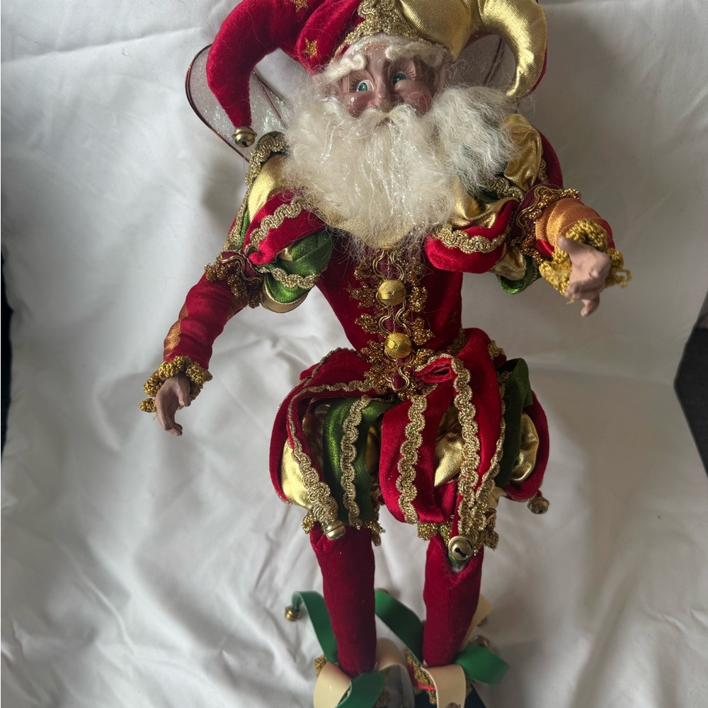 Mark Roberts Harlequin Jester in Red and Gold